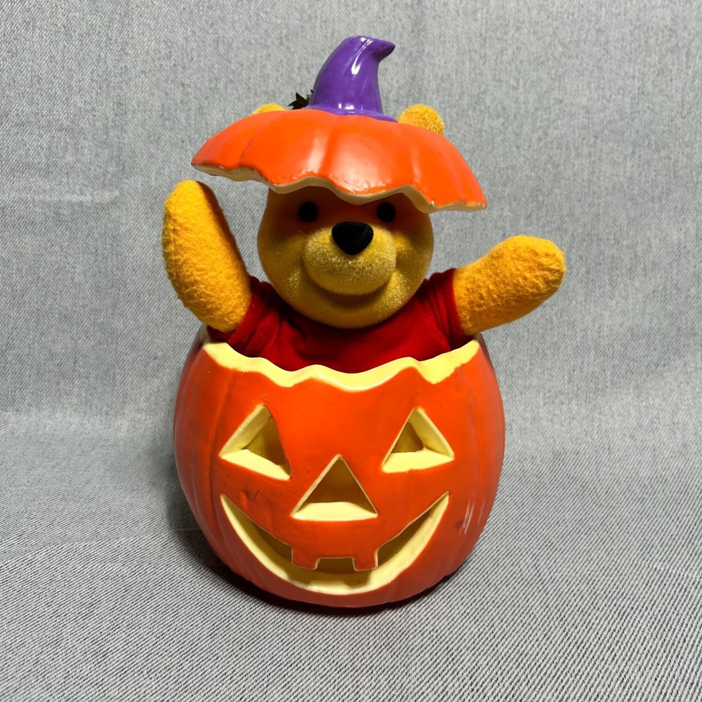 Disney‎ Winnie the Pooh Animated Halloween Pumpkin Plush Decor Jack-O-Lantern